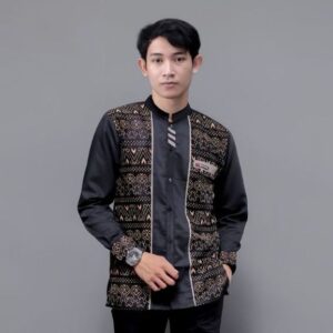 Baju Koko Kombinasi Batik Modern Elegan AlKamil Muslim