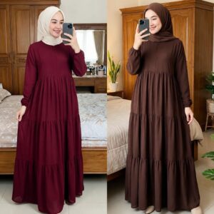 Gamis Syari Wanita Terbaru Bahan Ceruty Babydoll AlKamil Muslim