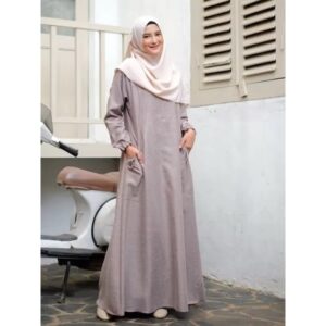 Baju Gamis Wanita Busui Friendly Saku Samping AlKamil Muslim